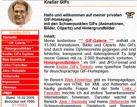 Snapshot meiner Website 2009